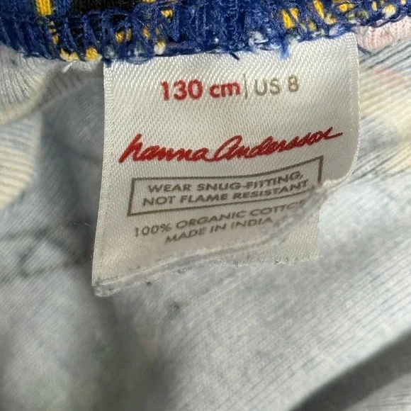 Hanna Andersson Kids Blue Construction Christmas Tree Pajama Set 130cm US 8 - Picture 4 of 7